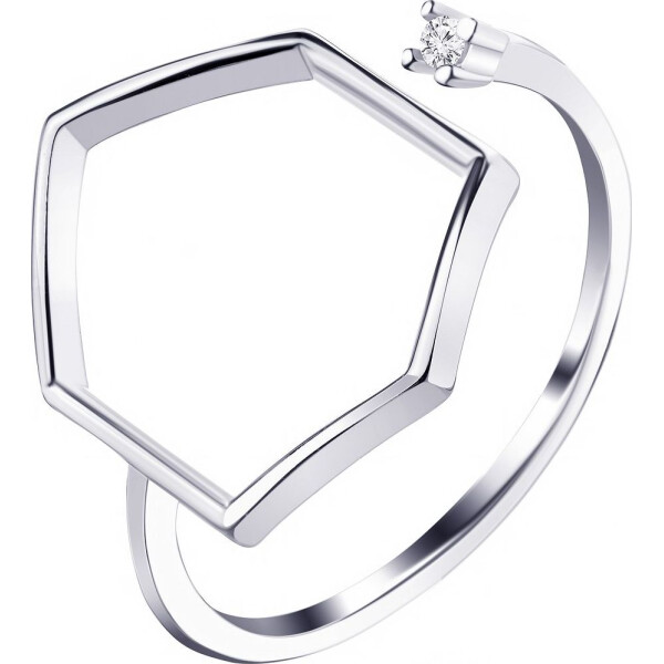 Акція на Кольцо из серебра с куб. цирконием, размер 17 (1686050) від Allo UA