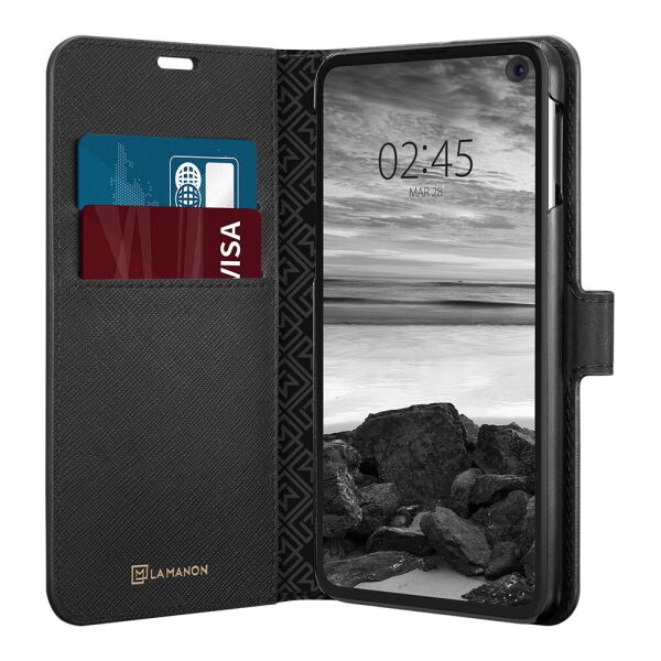 

Книжка-Чехол Spigen для Samsung S10е La Manon Wallet, Black (609CS25855)