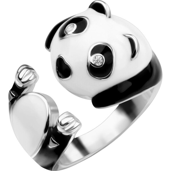 Кольцо из серебра с куб. циркониями и эмалью, размер 17 (1686051)