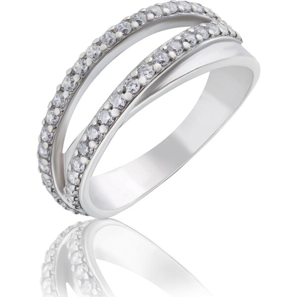 Кольцо из серебра с куб. циркониями, размер 19 (1687430)