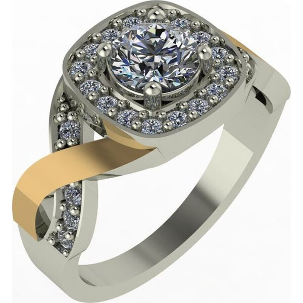 Кольцо из серебра с куб. циркониями, размер 18 (1688518)