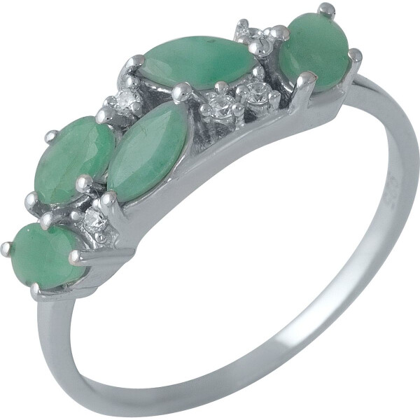 

Кольцо из серебра с изумрудами и куб. циркониями, размер 16.5 (1690488)