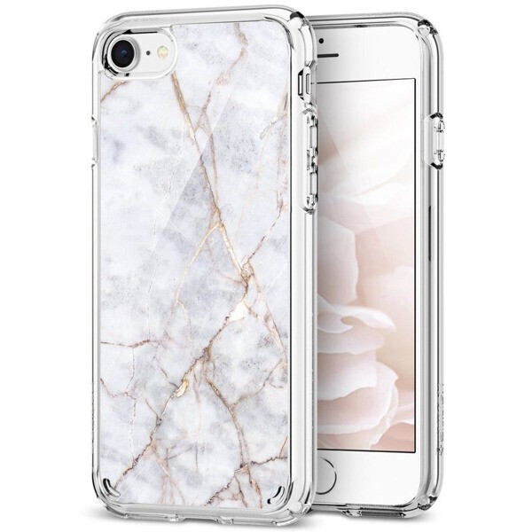 

Чехол Spigen для iPhone SE 2020/8/7 Ultra Hybrid 2 Marble, Carrara White (054CS24049)