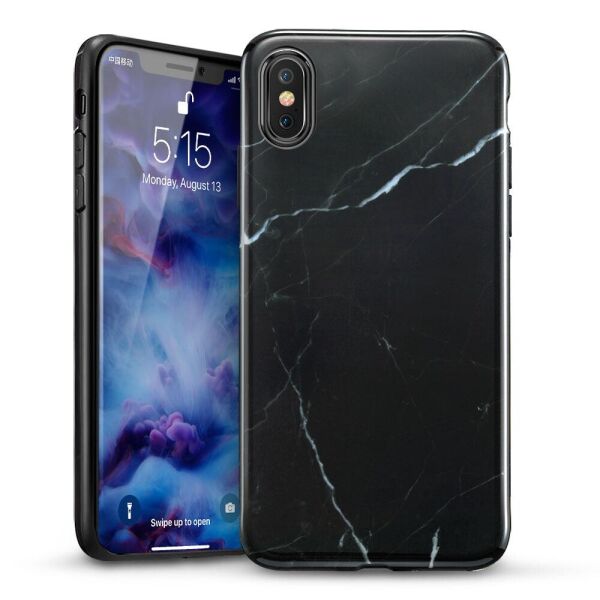 

Чехол ESR для iPhone XS/X Marble Slim, Black (4894240054697)