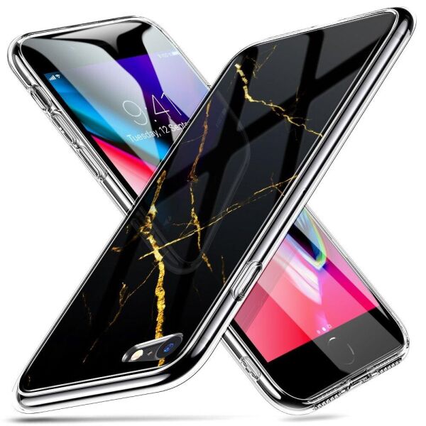 

Чехол ESR для iPhone SE 2020/8/7 Mimic Marble Tempered Glass, Black Gold (4894240064856)