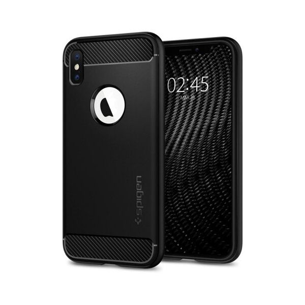 

Чехол Spigen для iPhone XS/X Rugged Armor, Black (063CS25113)