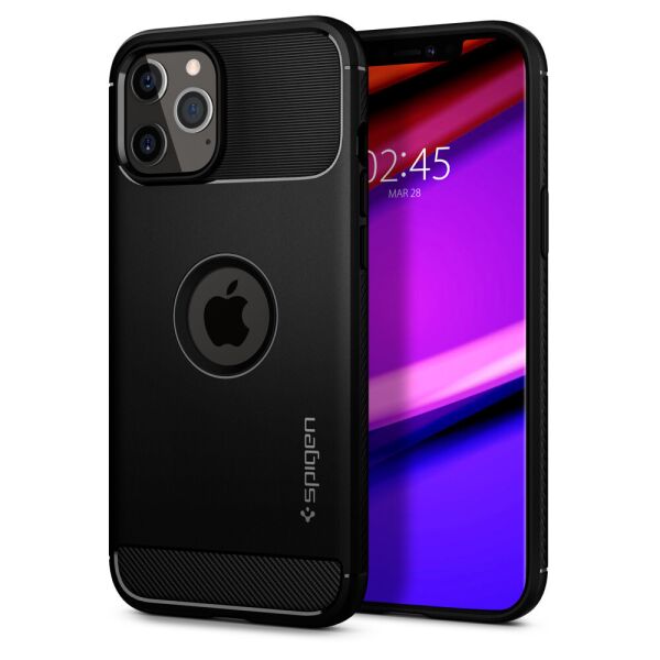 

Чехол Spigen для iPhone 12 Pro Max Rugged Armor, Black (ACS01616)