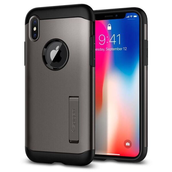 

Чехол Spigen для iPhone X Slim Armor, Gunmetal (057CS22135)