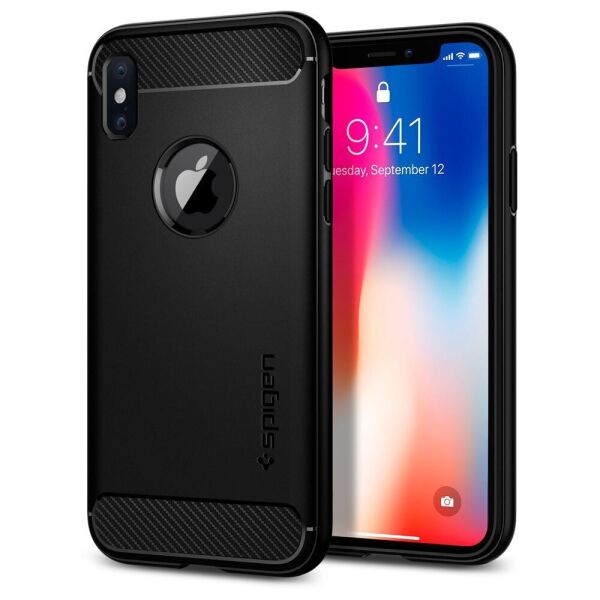 

Чехол Spigen для iPhone X Rugged Armor, Black (057CS22125)