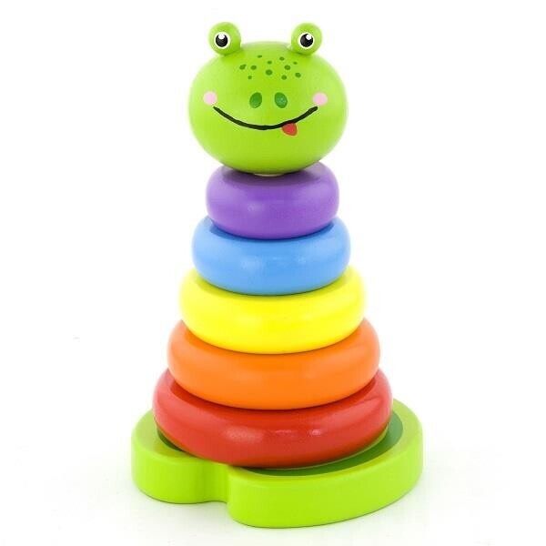 

Пирамидка Лягушка Viga Toys 18х10х10 см Разноцветный