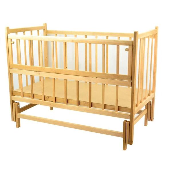 

Кроватка-качалка деревянная с откидным бортиком Penny 125x64x97 см Бежевый