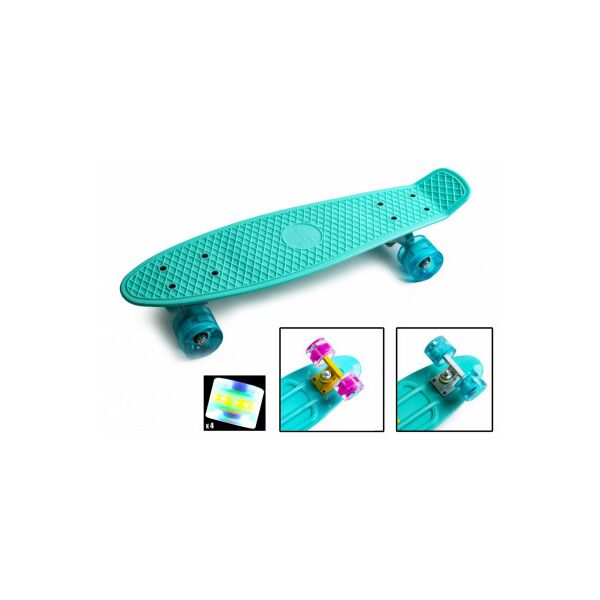 

Пенни борд Penny Board. Бирюзовый цвет. Светящиеся колеса.