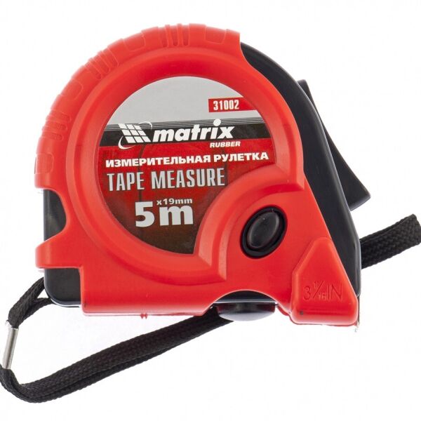 

Рулетка Matrix Rubber 5м 19мм в обрезиненном корпусе