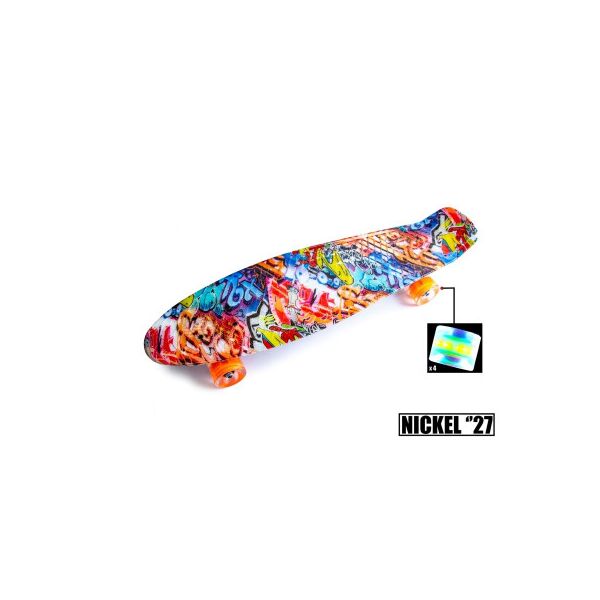 

Пенни борд Penny Board Nickel 27 Graffity. Светящиеся колеса
