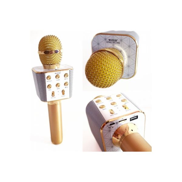 

Микрофон-караоке Bluetooth Wster WS-1688 Gold