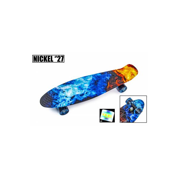 

Пенни борд Penny Board Nickel 27 Fire and Ice Светящиеся колеса.