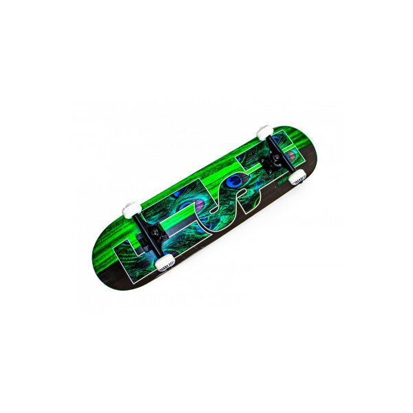 

СкейтБорд деревянный Fish Skateboard Green Peafowl с рисунком, с усиленной подвеской