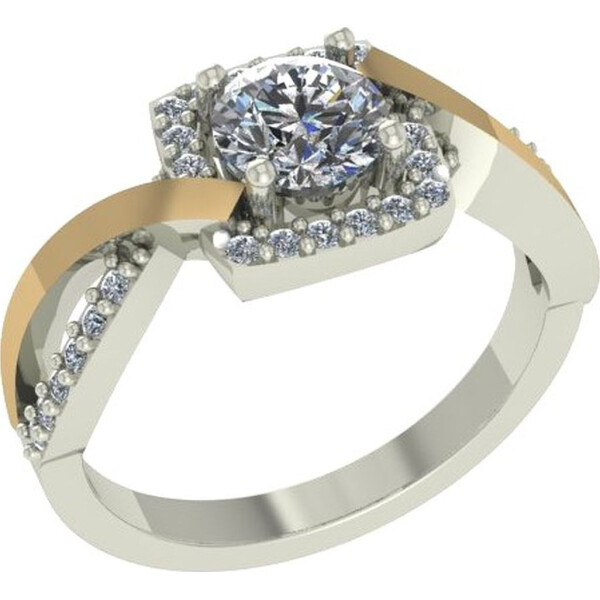 Кольцо из серебра с куб. циркониями, размер 17.5 (1709193)