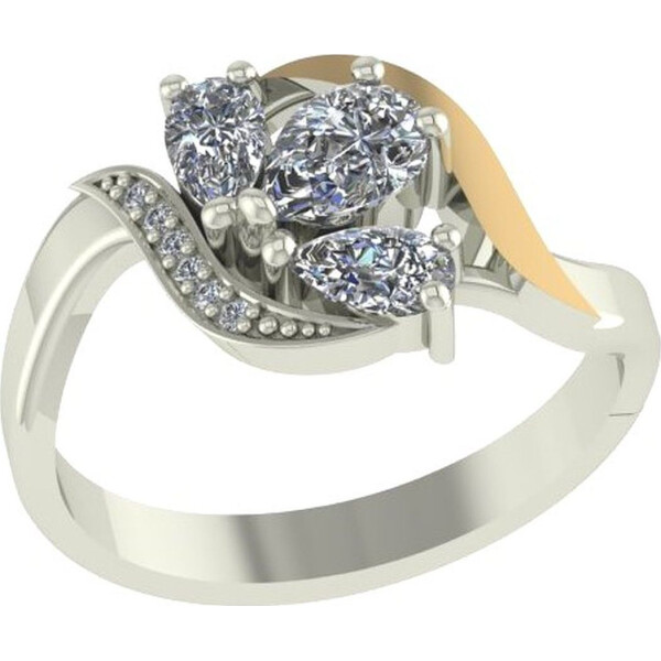 Кольцо из серебра с куб. циркониями, размер 18.5 (1709308)