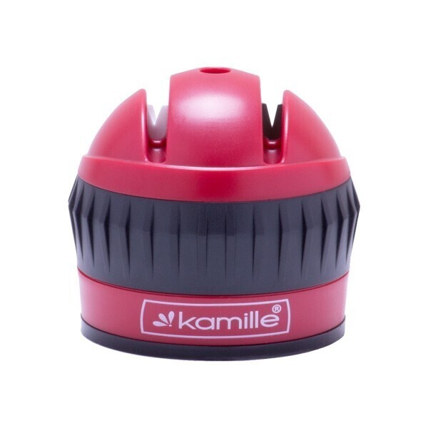 

Точилка для ножей с присоской Kamille нержавеющая сталь, 6х6х6.5см, красный с чёрными вставками