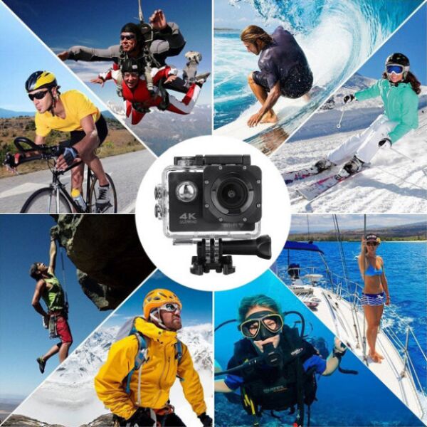 

Экшн-камера Action Camera WiFi 4K Full HD с водонепроницаемым боксом.