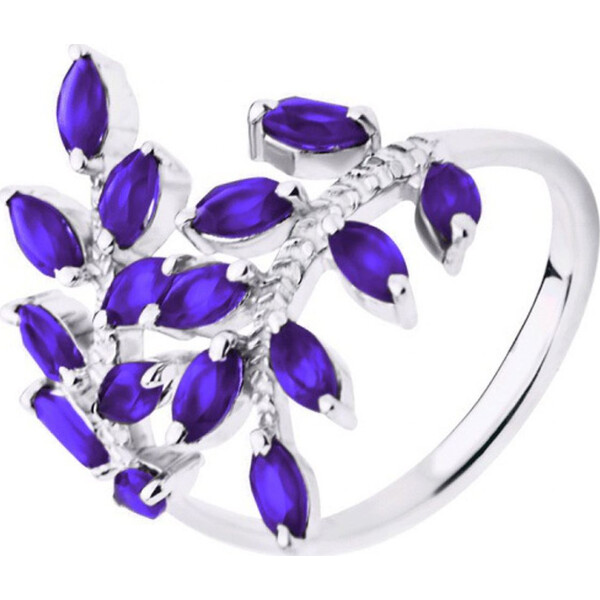 

Кольцо из серебра с аметистами, размер 16.5 (1716755)