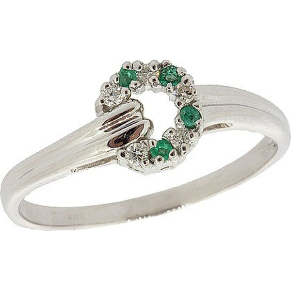 

Кольцо из серебра с бриллиантами и изумрудами, размер 17.5 (1716914)