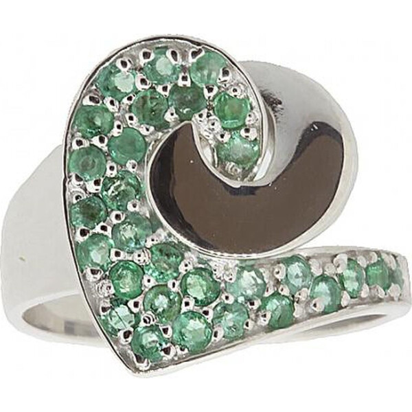 

Кольцо из серебра с изумрудами, размер 17.5 (1717022)