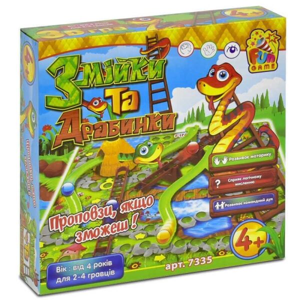 

Настольная игра Змійки та драбинки 7335 (12) FUN GAME, (Украина)