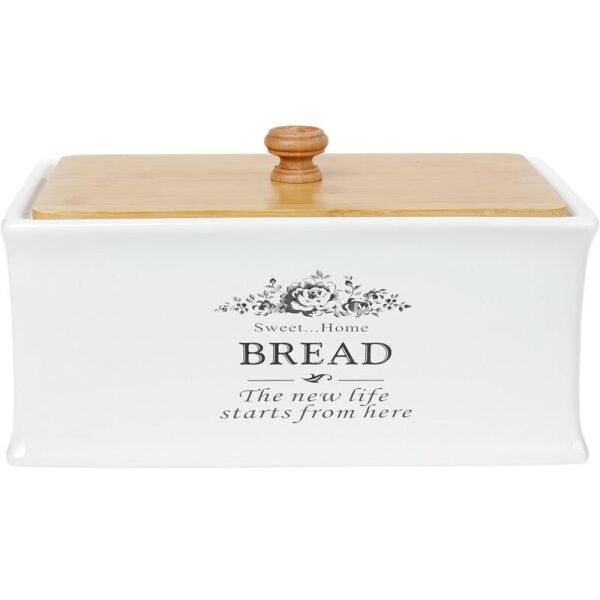 

Хлебница керамическая Sweet Home BREAD 32х18.5х18.5см с деревянной крышкой Bona BR63668