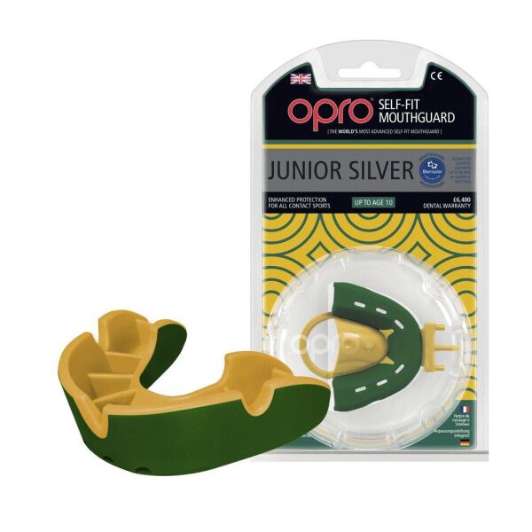 

Капа OPRO Junior Silver Green /Gold (art.002190003)