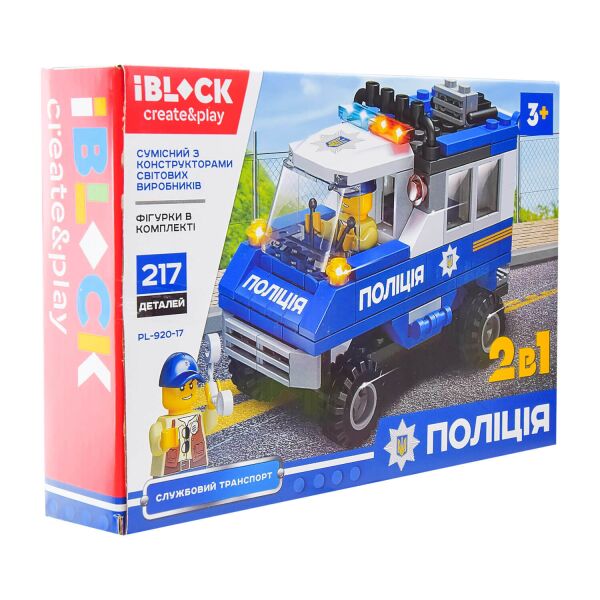 

Конструктор IBlock Полиция Машина и вертолет 2 в 1 217 элементов (PL-920-17)