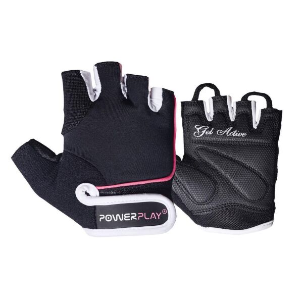 

Перчатки для фитнеса PowerPlay 1750 женские Черно-Розовый M