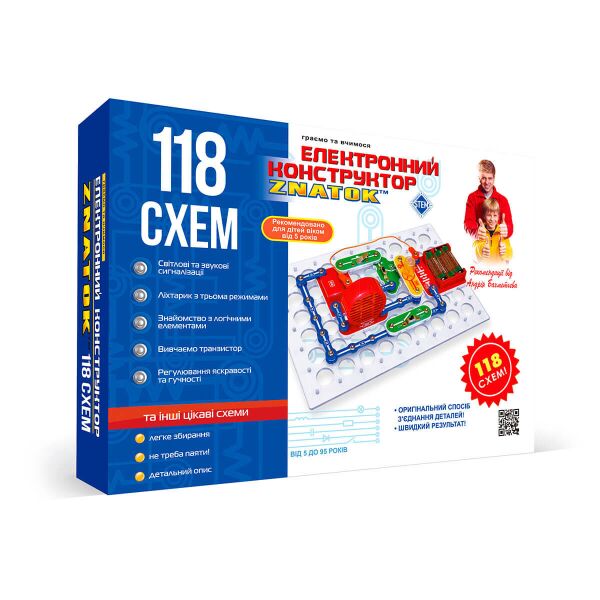 

Электронный конструктор Znatok 118 схем на украинском (70820)