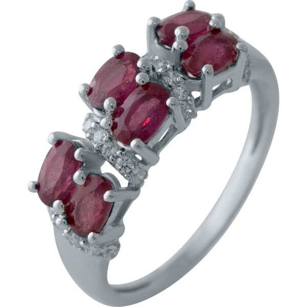 

Кольцо из серебра с рубинами и куб. циркониями, размер 17.5 (1720718)