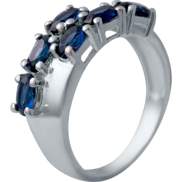 

Кольцо из серебра с сапфирами (синт.), размер 17 (1721211)