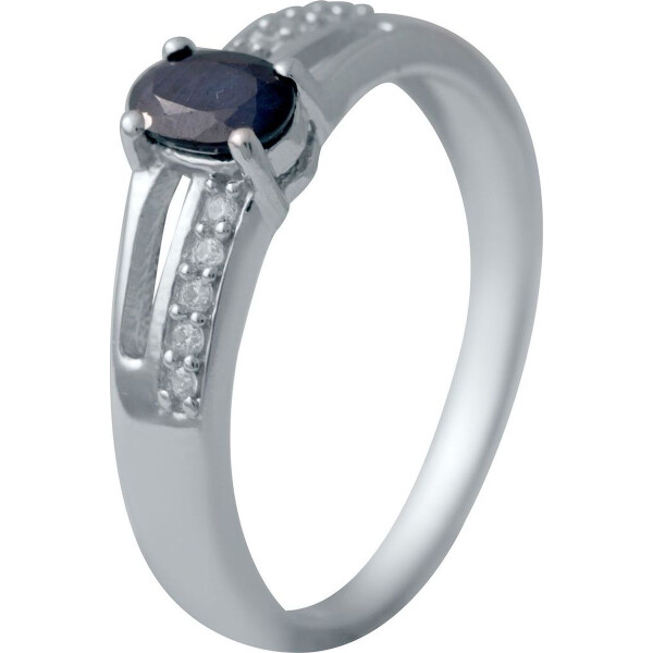 

Кольцо из серебра с сапфиром и куб. циркониями, размер 18 (1721276)