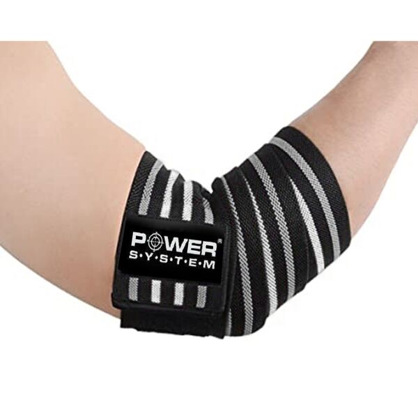 

Локтевые бинты Power System Elbow Wraps PS-3600 Grey /Black