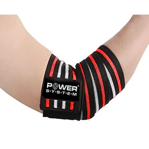 

Локтевые бинты Power System Elbow Wraps PS-3600 Red /Black