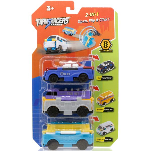 

Игрушка TransRacers машинки 2 в 1 Городской транспорт 3 элемента (YW463879)