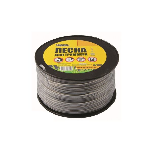 

Леска для триммера Mastertool - 2,7 мм x 138 м квадрат армированный (скол на катушке)
