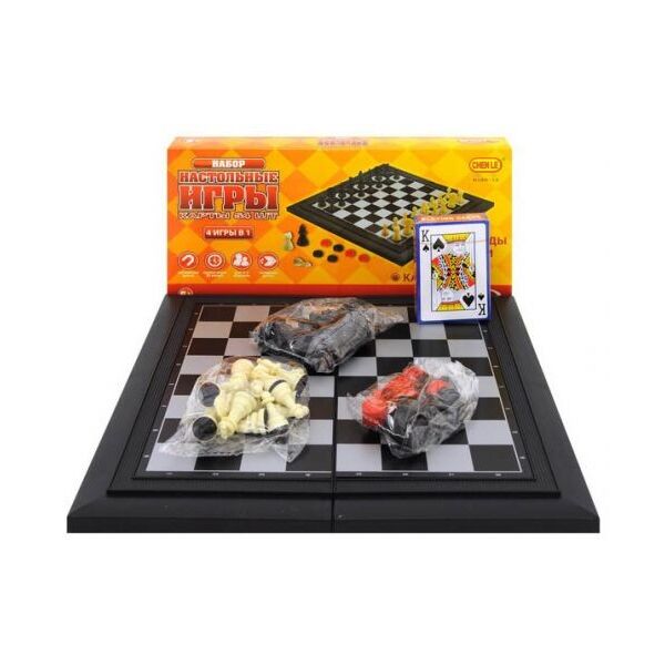 

Магнитная игра 4 в 1 (шахматы, шашки, нарды, карты) 8188-13