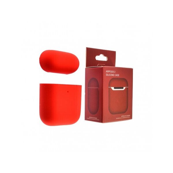 

Чехол силиконовый Silicone Case для наушников Apple AirPods 1/2 ультра-тонкий Crimson