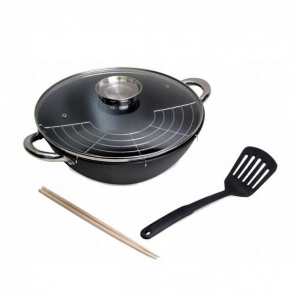 

Казан чугунный Wok с антипригарным покрытием для индукции 5,6 L Kamille КМ-4807