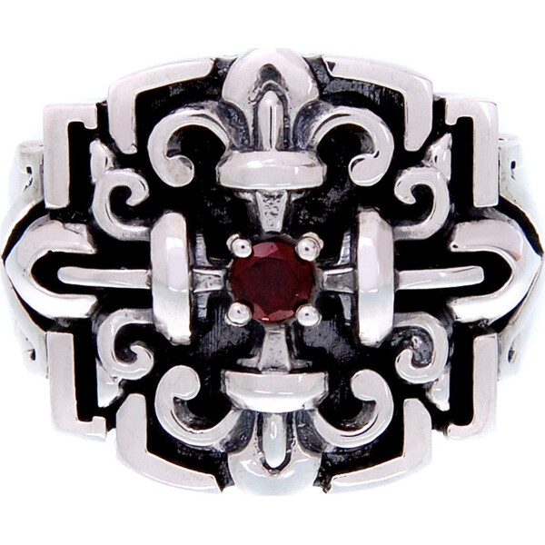 

Кольцо из серебра с гранатом, размер 21.5 (248285)