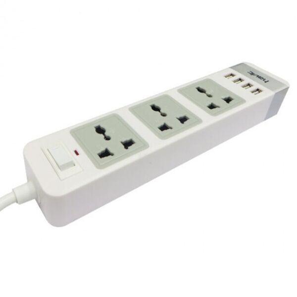 

Сетевой фильтр-удлинитель Havit HV-SP8803 4 USB 3 outlets, white