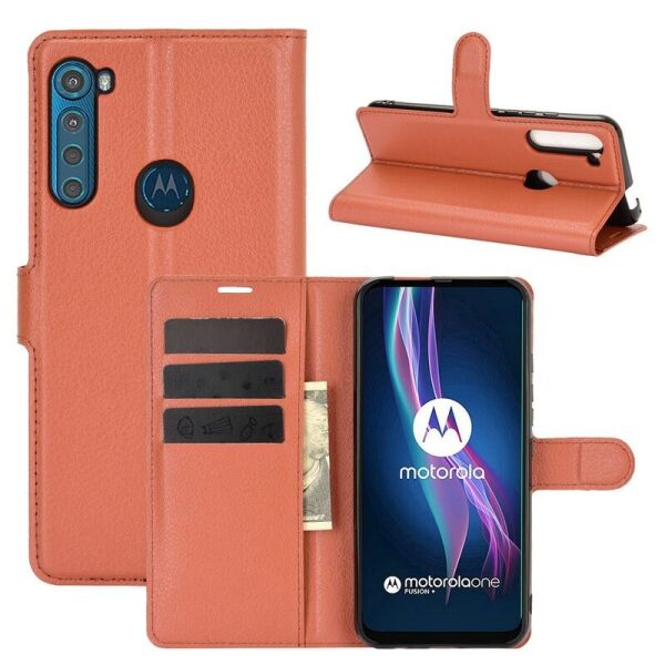 

Чехол Fiji Luxury для Motorola One Fusion Plus книжка коричневый