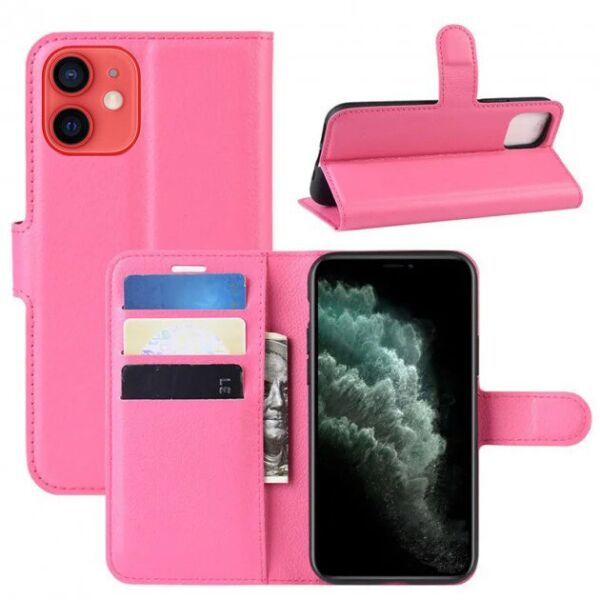 

Чехол Fiji Luxury для Apple Iphone 12 mini книжка розовый