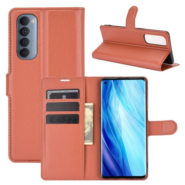 

Чехол Fiji Luxury для Oppo Reno 4 Pro книжка коричневый