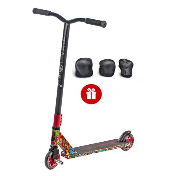 

Самокат трюковый Explore Fluber IRON HIC WT красный+Комплект защиты в подарок